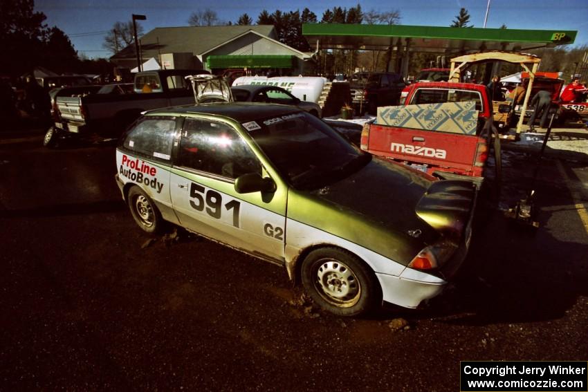 The gorgeous Suzuki Swift of Dave Cizmas, Jr. / Dave Cizmas, Sr. gets serviced during the dinner break.