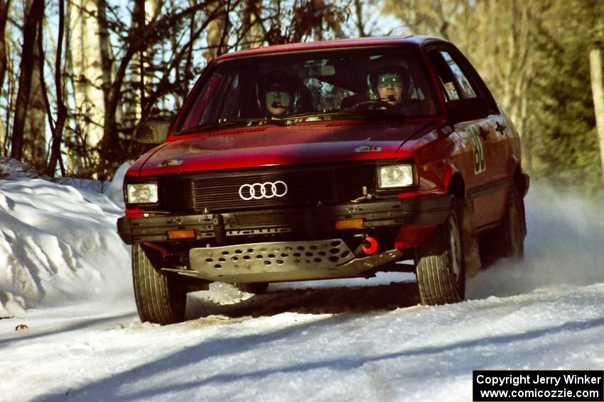 Jon Kemp / Brian Maxwell finished second overall in their Audi 4000 Quattro seen here just before sundown.