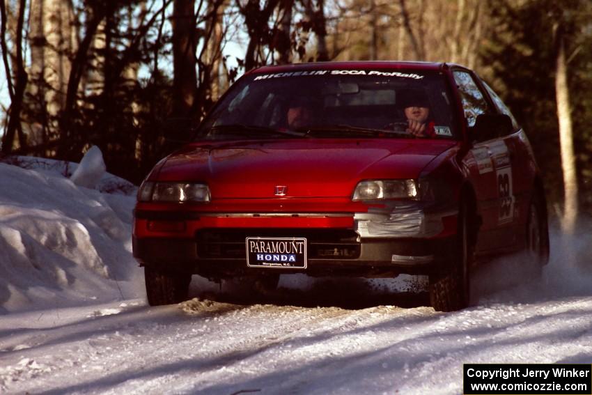 Charles Sherrill / Mark Rea made repairs to damage on their Honda CRX after going off earlier in the event.