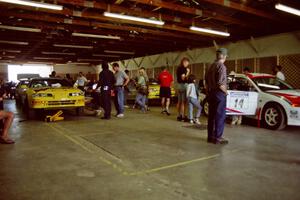 Cars get teched in the tech shed.