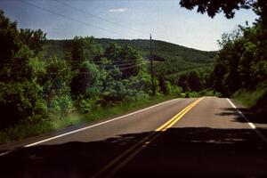 Driving from the tech area to the practice stage near Wellsboro.