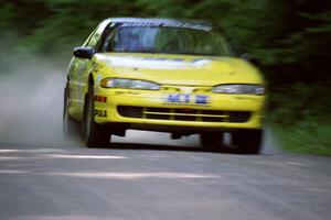 Steve Gingras / Bill Westrick Eagle Talon at speed on the practice stage.