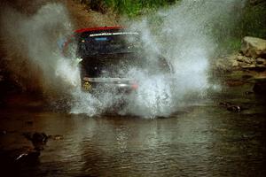 Cal Landau / Eric Marcus Mitsubishi Eclipse GSX at the finish of SS1, Stony Crossing.