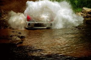 Garen Shrader / Doc Schrader Mitsubishi Lancer Evo IV at the finish of SS1, Stony Crossing.