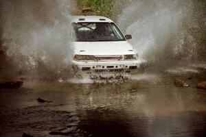 Keith Townsend / Jennifer Cote Toyota Corolla at the finish of SS1, Stony Crossing.