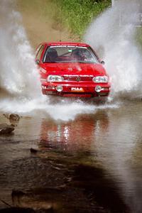 Chris Havas / Eric Tremblay VW Golf at the finish of SS1, Stony Crossing.