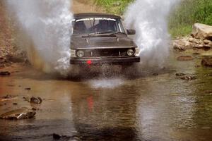 Jerry Sweet / Stuart Spark SAAB 99EMS at the finish of SS1, Stony Crossing.