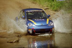 Karl Scheible / Gail McGuire VW Beetle at the finish of SS1, Stony Crossing.