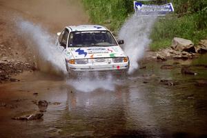 Charlie Langan / Hughie Langan Ford Escort GT at the finish of SS1, Stony Crossing.