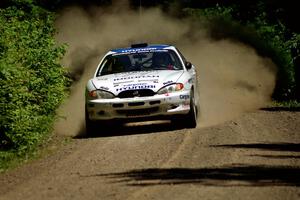 Noel Lawler / Charles Bradley Hyundai Tiburon at speed on SS4, Cedar Run.