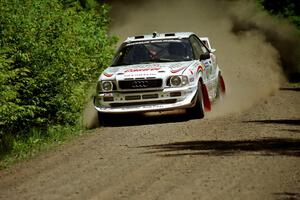 Frank Sprongl / Dan Sprongl Audi S2 Quattro at speed on SS4, Cedar Run.