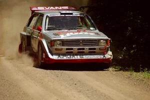 Sakis Hadjiminas / Brian Maxwell Volkswagen Fox Kit Car at speed on SS4, Cedar Run.