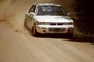 Seamus Burke / Rob Walden Mitsubishi Galant VR-4 at speed on SS4, Cedar Run.