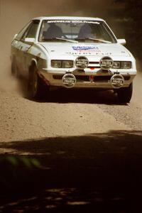 Lesley Suddard / Marc Goldfarb  Dodge Shelby Charger at speed on SS4, Cedar Run.