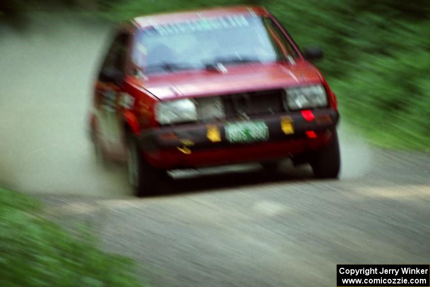 John Rahill / Vlad Hladky VW Golf at speed on the practice stage.