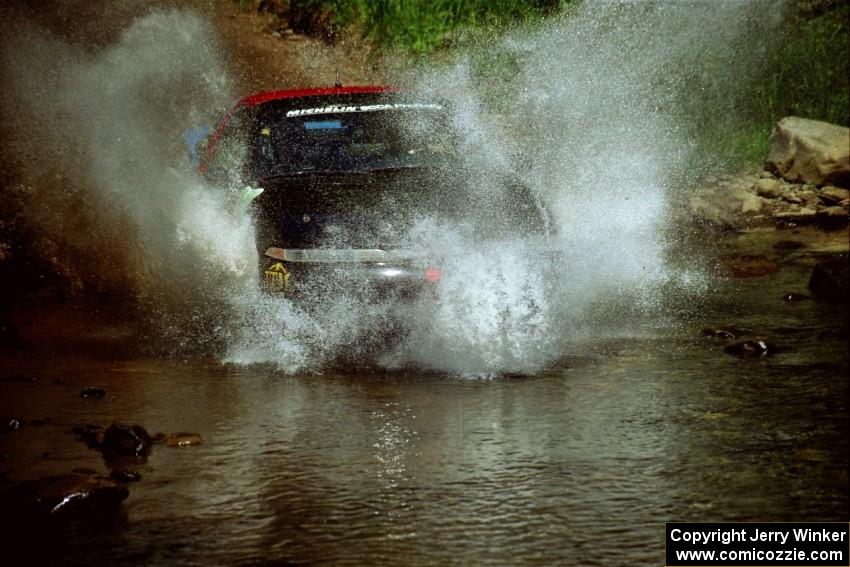 Cal Landau / Eric Marcus Mitsubishi Eclipse GSX at the finish of SS1, Stony Crossing.