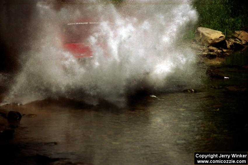 Jon Kemp / Rod Hendricksen Audi 4000 Quattro at the finish of SS1, Stony Crossing.