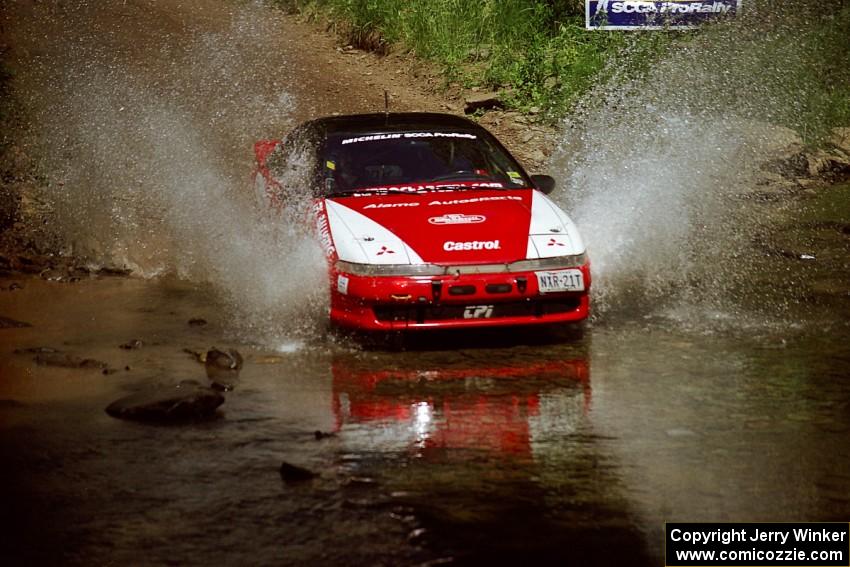 Arthur Odero-Jowi / Jim Hurley Mitsubishi Eclipse at the finish of SS1, Stony Crossing.