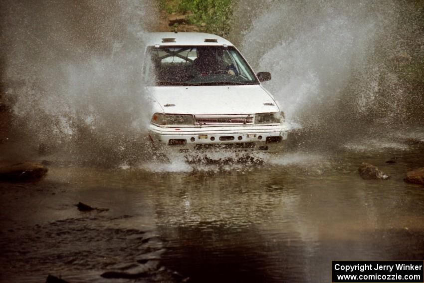 Keith Townsend / Jennifer Cote Toyota Corolla at the finish of SS1, Stony Crossing.
