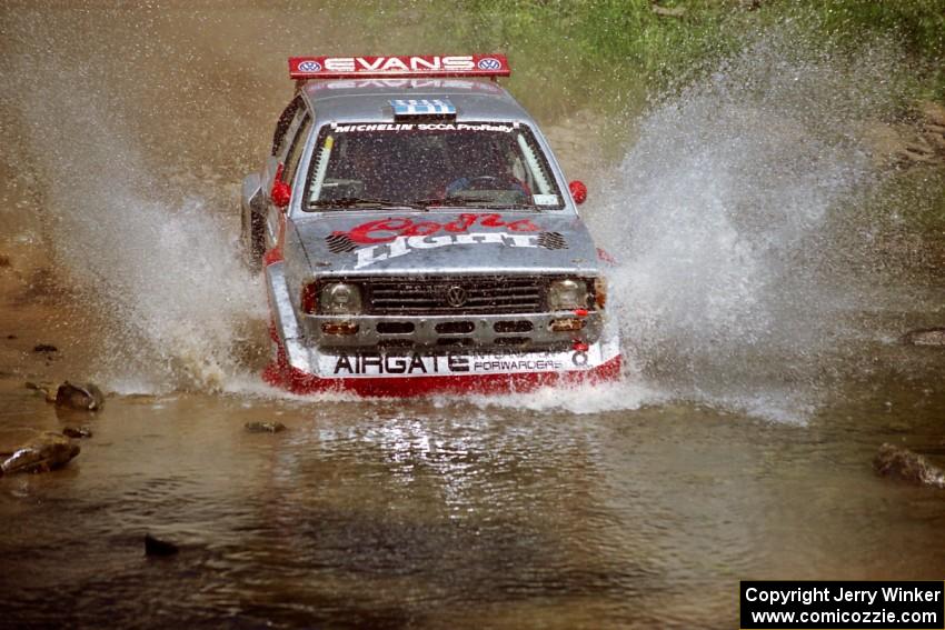 Sakis Hadjiminas / Brian Maxwell Volkswagen Fox Kit Car at the finish of SS1, Stony Crossing.