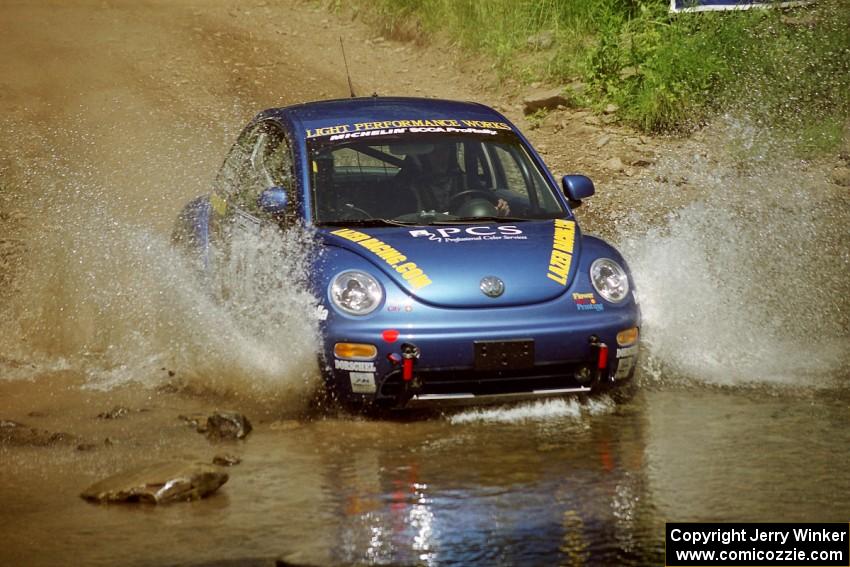 Karl Scheible / Gail McGuire VW Beetle at the finish of SS1, Stony Crossing.