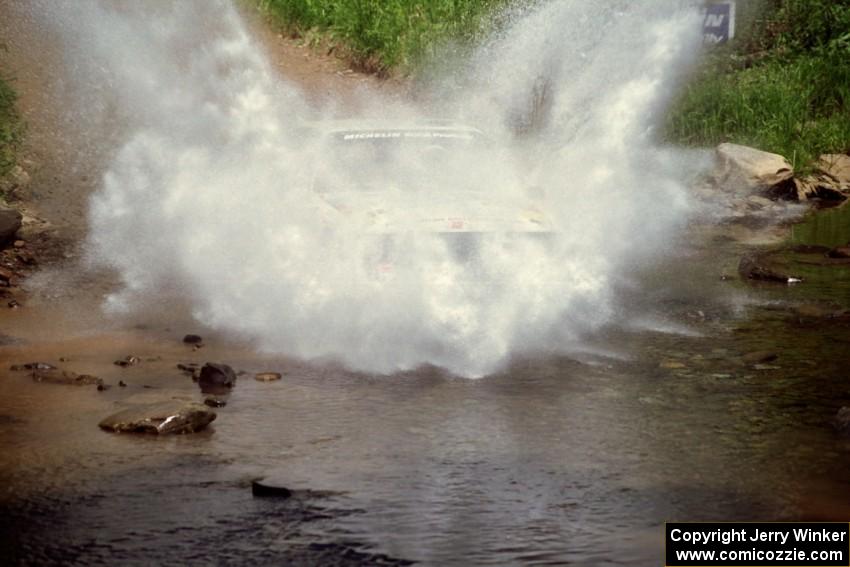 Ivan Orisek / Olga Orisek Audi 4000 Quattro at the finish of SS1, Stony Crossing.