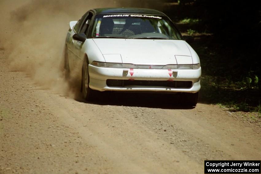 Chris Czyzio / Eric Carlson Mitsubishi Eclipse GSX at speed on SS4, Cedar Run.