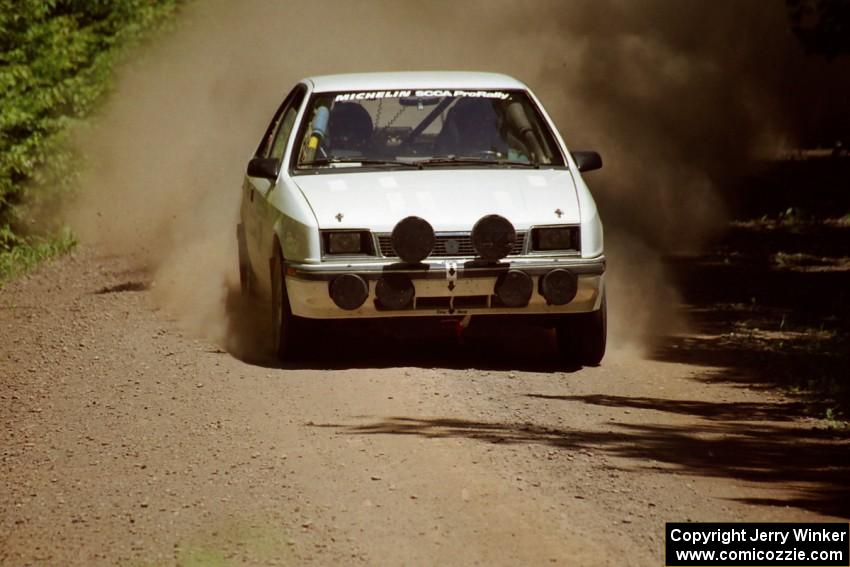 Henry Krolikowski / Cindy Krolikowski Dodge Shadow at speed on SS4, Cedar Run.