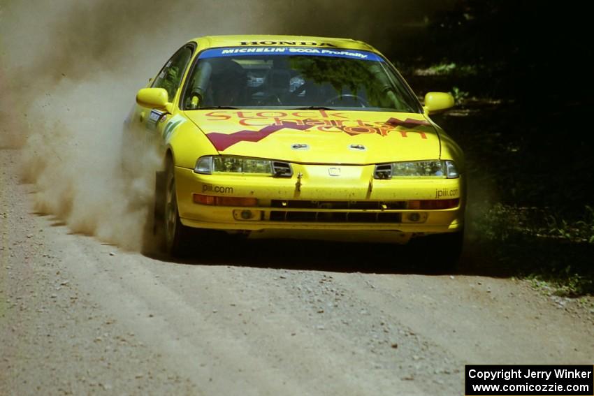 Jim Anderson / Martin Dapot Honda Prelude VTEC at speed on SS4, Cedar Run.