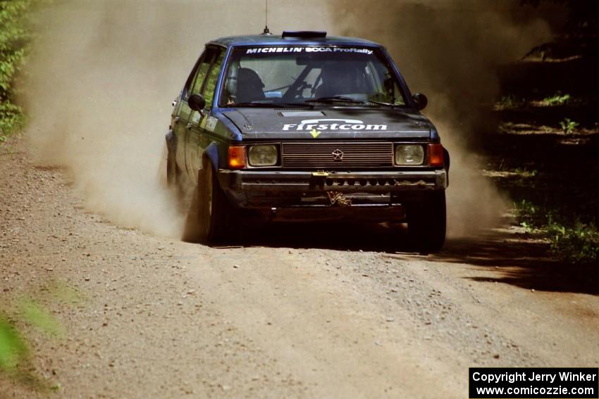 Mark Utecht / Diane Sargent Dodge Omni GLH-Turbo at speed on SS4, Cedar Run.