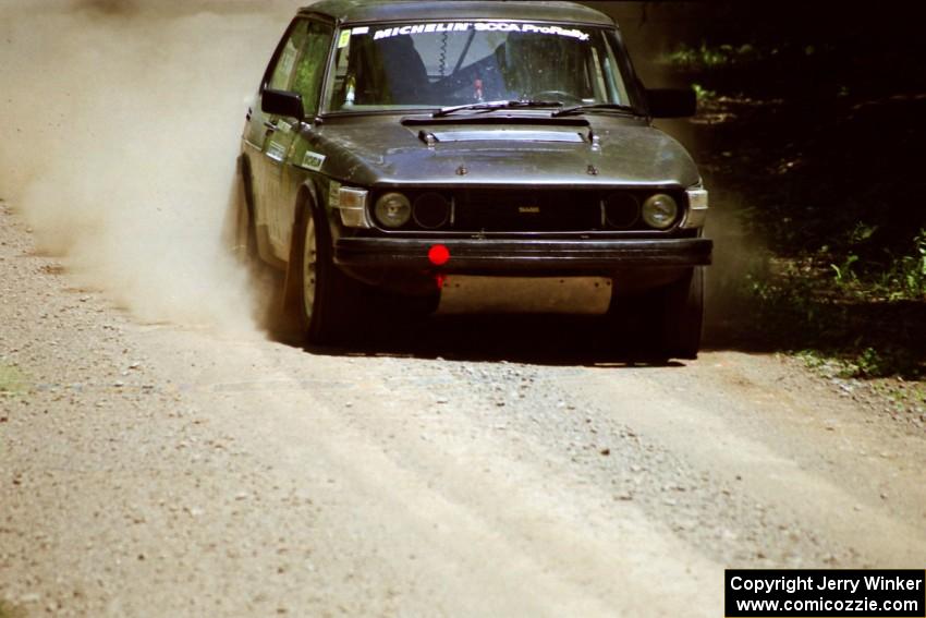 Jerry Sweet / Stuart Spark SAAB 99EMS at speed on SS4, Cedar Run.