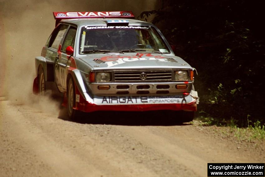 Sakis Hadjiminas / Brian Maxwell Volkswagen Fox Kit Car at speed on SS4, Cedar Run.