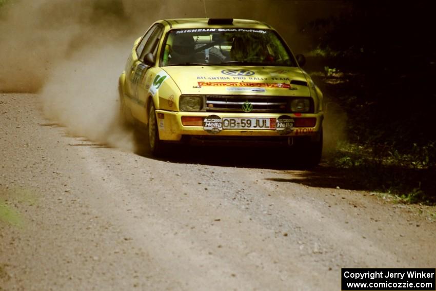 Vinnie Frontinan / Peter Watt VW Corrado at speed on SS4, Cedar Run.