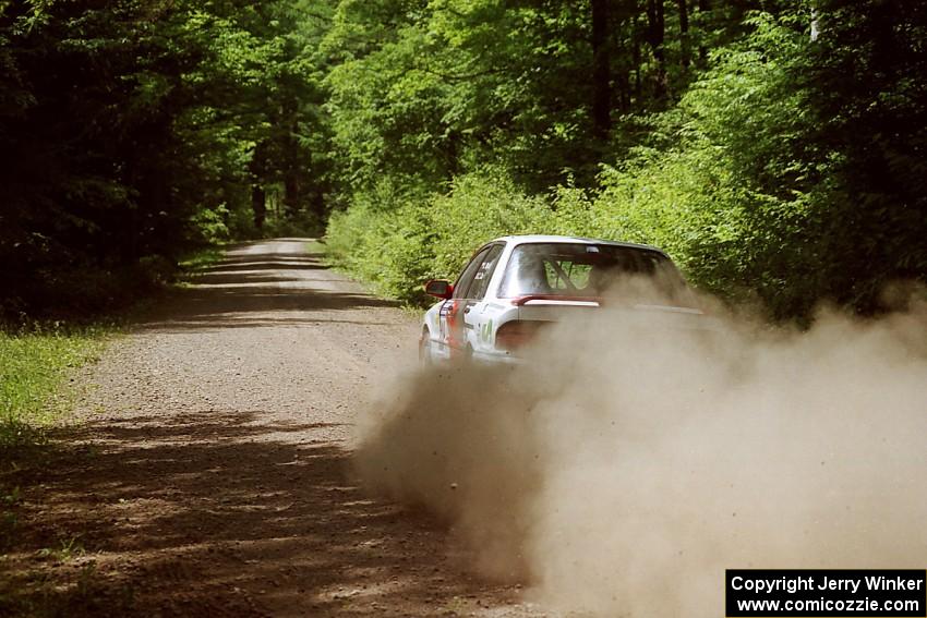 Arthur Wojcik / Chuck Cox Mitsubishi Galant VR-4 at speed on SS4, Cedar Run.