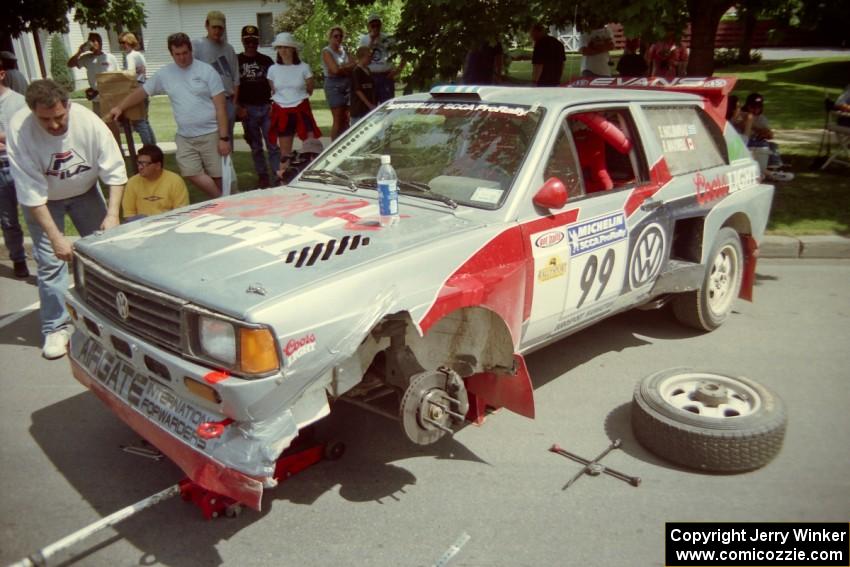 Sakis Hadjiminas / Brian Maxwell Volkswagen Fox Kit Car during the midday break on the green in Wellsboro.