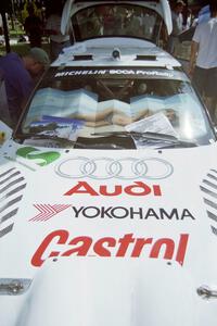 Frank Sprongl / Dan Sprongl Audi S2 Quattro with a nice sunshade during the midday break on the green in Wellsboro.