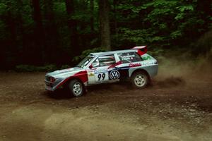 Sakis Hadjiminas / Brian Maxwell Volkswagen Fox Kit Car slides into a hairpin on SS5, Thompson Point I.