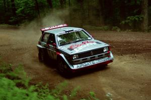 Sakis Hadjiminas / Brian Maxwell Volkswagen Fox Kit Car powers out of a hairpin on SS5, Thompson Point I.