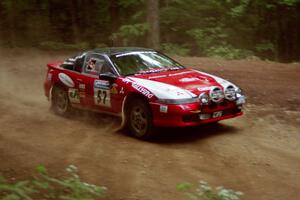 Arthur Odero-Jowi / Jim Hurley Mitsubishi Eclipse powers out of a hairpin on SS5, Thompson Point I.