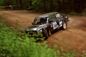 Jerry Sweet / Stuart Spark SAAB 99EMS powers out of a hairpin on SS5, Thompson Point I.