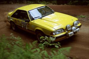 Don Rathgeber / Jimmy Brandt Ford Mustang powers out of a hairpin on SS5, Thompson Point I.