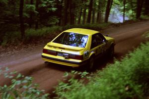 Don Rathgeber / Jimmy Brandt Ford Mustang powers out of a hairpin on SS5, Thompson Point I.