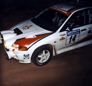 Garen Shrader / Doc Schrader Mitsubishi Lancer Evo IV at the flying finish of SS9, Cushman-Run Randall II.