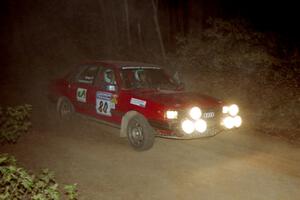 Jon Kemp / Rod Hendricksen Audi 4000 Quattro at the flying finish of SS13, Painter Run.