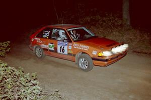 Gail Truess / Pattie Hughes Mazda 323GTX at the flying finish of SS13, Painter Run.