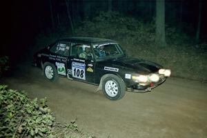 Jerry Sweet / Stuart Spark SAAB 99EMS at the flying finish of SS13, Painter Run.