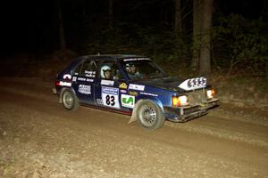 Mark Utecht / Diane Sargent Dodge Omni GLH-Turbo at the flying finish of SS13, Painter Run.