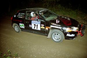 Bryan Hourt / Pete Cardimen Honda Civic at the flying finish of SS13, Painter Run.