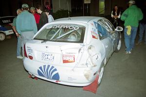 Peter Malaszuk / Darek Szerejko Daewoo Nubira sporting minor damage after the event.