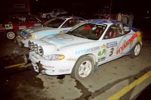 Paul Choiniere / Jeff Becker Hyundai Tiburon and Noel Lawler / Charles Bradley Hyundai Tiburon behind it after the event.